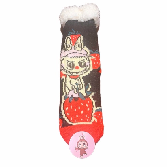Source Unknown Accessories - NWT Monster Like Labubu Strawberry Sherpa-Lined Socks